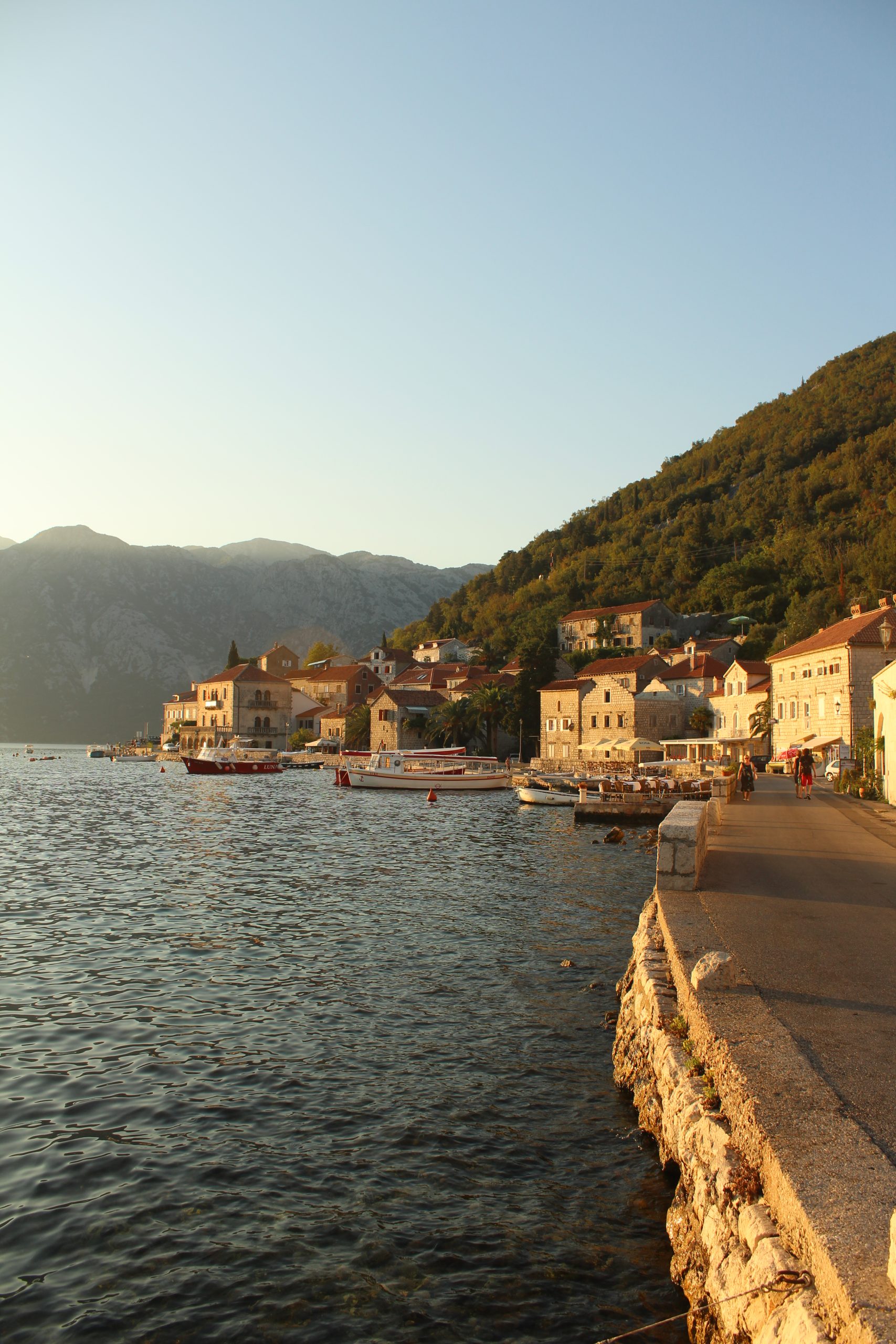 The view of Perast, Montenegro