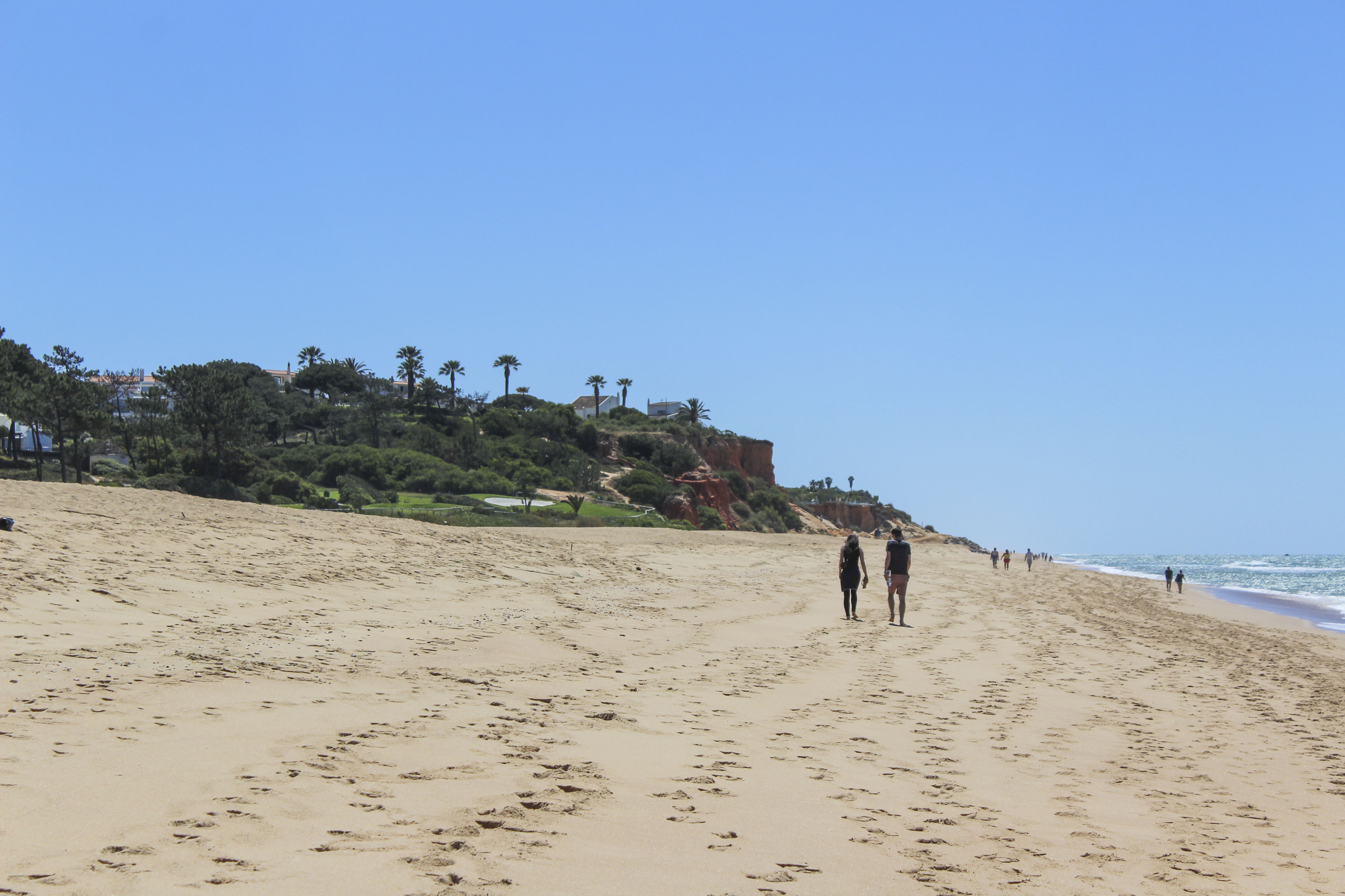 Walking along the beach at Trafal, Algarve, Portugal