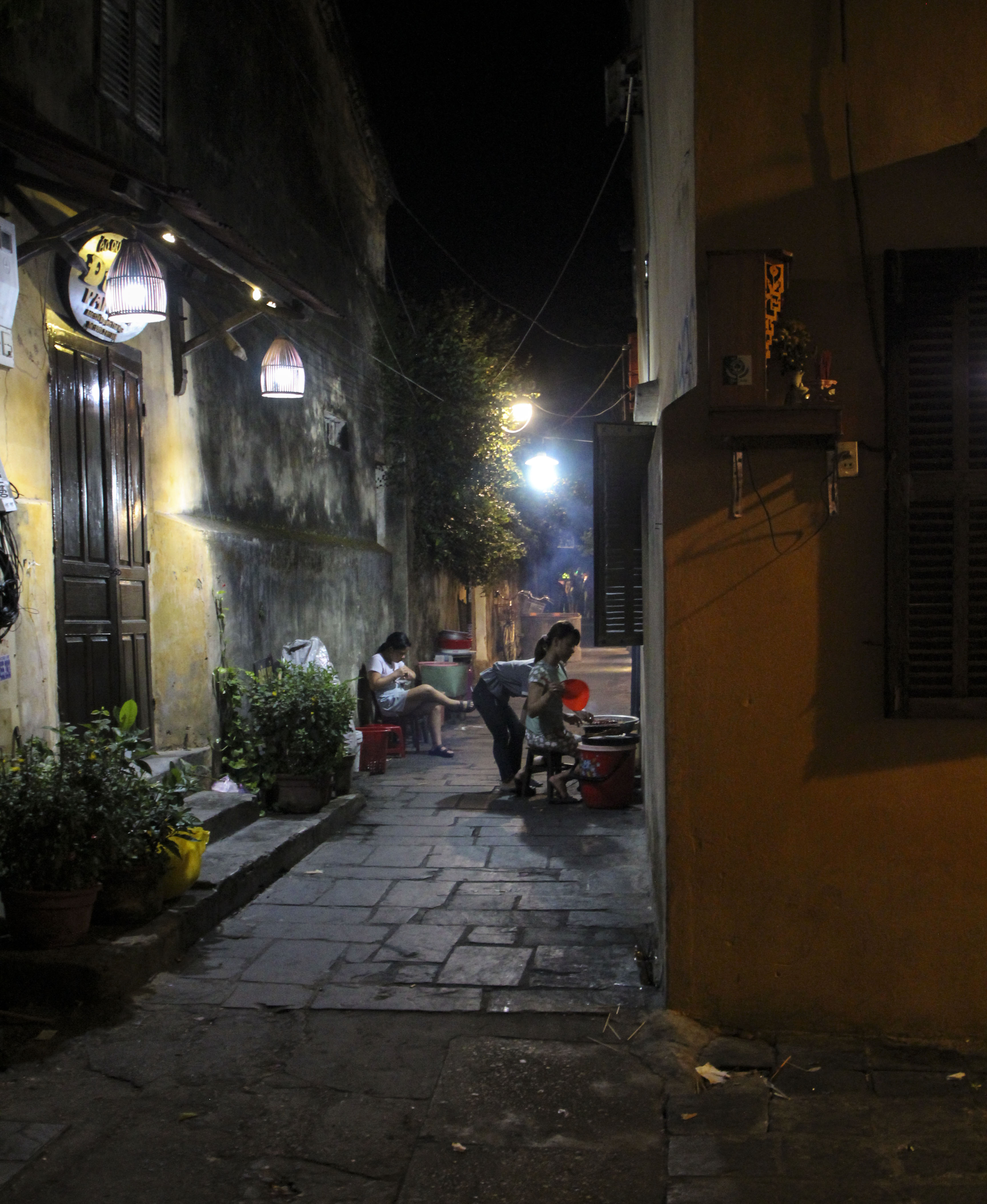 People cooking dinner in the street, Hoi An, Vietnam
