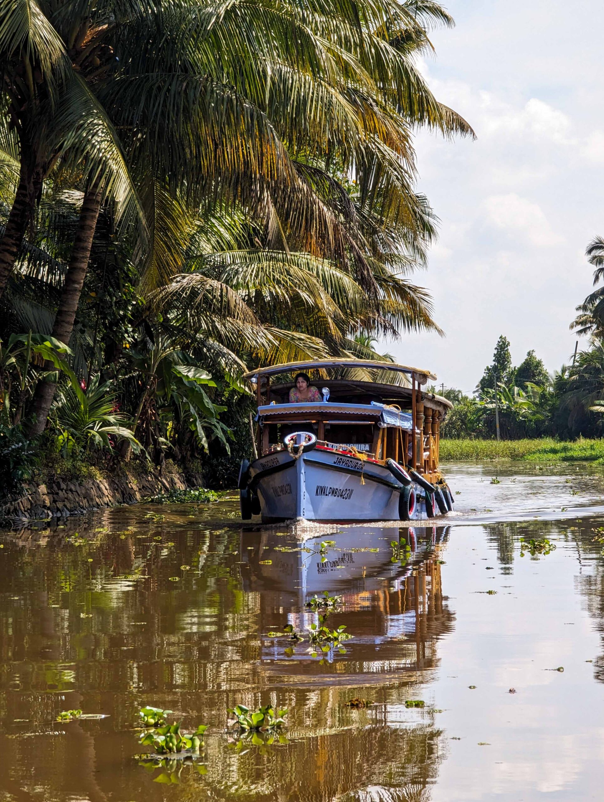 A passing boat, Kerala, India