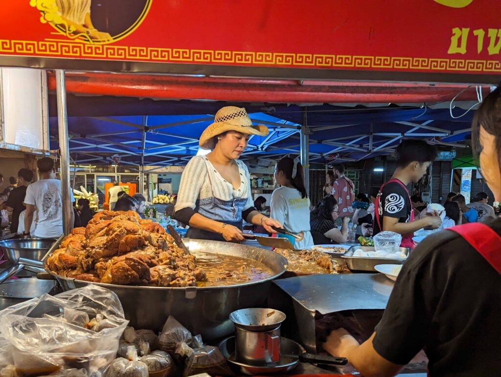 The Cowboy Hat Lady food stall at Chang Phuak Gate Night Market, Chiang Mai, Thailand